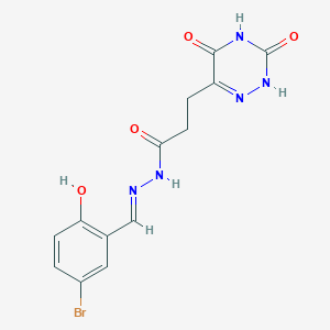 molecular formula C13H12BrN5O4 B7740137 N'-[(E)-(5-bromo-2-hydroxyphenyl)methylidene]-3-(3,5-dioxo-2,3,4,5-tetrahydro-1,2,4-triazin-6-yl)propanehydrazide 