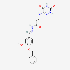 molecular formula C21H22N6O5 B7740256 N'-[(E)-[4-(BENZYLOXY)-3-METHOXYPHENYL]METHYLIDENE]-3-[(3,5-DIOXO-2,3,4,5-TETRAHYDRO-1,2,4-TRIAZIN-6-YL)AMINO]PROPANEHYDRAZIDE 
