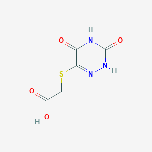 molecular formula C5H5N3O4S B7740296 2-((3,5-Dihydroxy-1,2,4-triazin-6-yl)thio)acetic acid CAS No. 88891-73-0