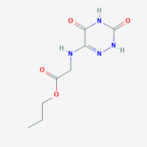 molecular formula C8H12N4O4 B7740309 PROPYL 2-[(3,5-DIOXO-2,3,4,5-TETRAHYDRO-1,2,4-TRIAZIN-6-YL)AMINO]ACETATE 