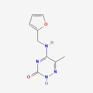 molecular formula C9H10N4O2 B7740817 5-((furan-2-ylmethyl)amino)-6-methyl-1,2,4-triazin-3(2H)-one 