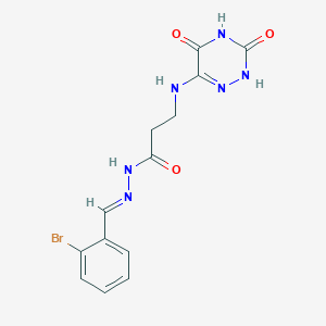 molecular formula C13H13BrN6O3 B7740927 N'-[(E)-(2-BROMOPHENYL)METHYLIDENE]-3-[(3,5-DIOXO-2,3,4,5-TETRAHYDRO-1,2,4-TRIAZIN-6-YL)AMINO]PROPANEHYDRAZIDE 