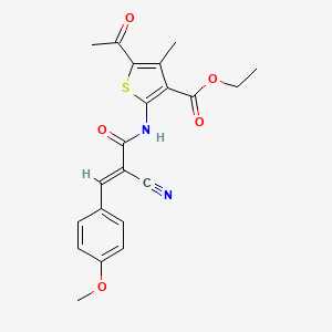molecular formula C21H20N2O5S B7741124 ETHYL 5-ACETYL-2-[(2E)-2-CYANO-3-(4-METHOXYPHENYL)PROP-2-ENAMIDO]-4-METHYLTHIOPHENE-3-CARBOXYLATE 
