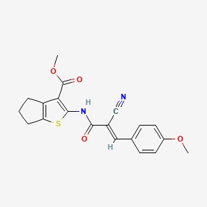 molecular formula C20H18N2O4S B7741130 METHYL 2-[(2E)-2-CYANO-3-(4-METHOXYPHENYL)PROP-2-ENAMIDO]-4H,5H,6H-CYCLOPENTA[B]THIOPHENE-3-CARBOXYLATE 