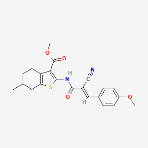 molecular formula C22H22N2O4S B7741133 METHYL 2-[(2E)-2-CYANO-3-(4-METHOXYPHENYL)PROP-2-ENAMIDO]-6-METHYL-4,5,6,7-TETRAHYDRO-1-BENZOTHIOPHENE-3-CARBOXYLATE 