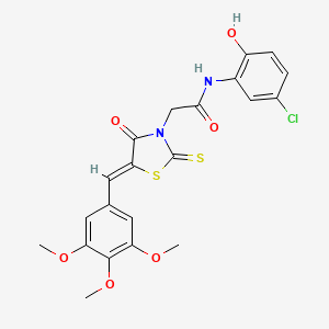 molecular formula C21H19ClN2O6S2 B7741190 N-(5-chloro-2-hydroxyphenyl)-2-[(5Z)-4-oxo-2-sulfanylidene-5-[(3,4,5-trimethoxyphenyl)methylidene]-1,3-thiazolidin-3-yl]acetamide 