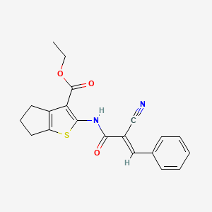 molecular formula C20H18N2O3S B7741361 ETHYL 2-[(2E)-2-CYANO-3-PHENYLPROP-2-ENAMIDO]-4H,5H,6H-CYCLOPENTA[B]THIOPHENE-3-CARBOXYLATE 
