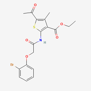 molecular formula C18H18BrNO5S B7741370 ETHYL 5-ACETYL-2-[2-(2-BROMOPHENOXY)ACETAMIDO]-4-METHYLTHIOPHENE-3-CARBOXYLATE 