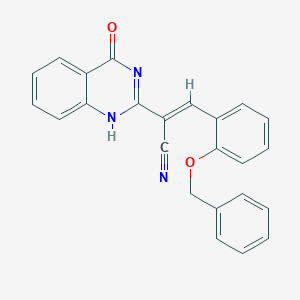 molecular formula C24H17N3O2 B7741778 (E)-2-(4-oxo-1H-quinazolin-2-yl)-3-(2-phenylmethoxyphenyl)prop-2-enenitrile 