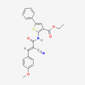 molecular formula C24H20N2O4S B7741919 ETHYL 2-[(2E)-2-CYANO-3-(4-METHOXYPHENYL)PROP-2-ENAMIDO]-5-PHENYLTHIOPHENE-3-CARBOXYLATE 