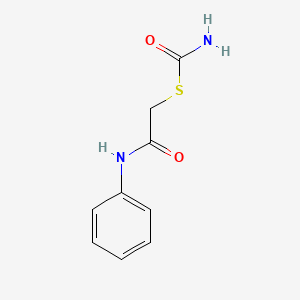 molecular formula C9H10N2O2S B7742306 S-(2-anilino-2-oxoethyl) carbamothioate CAS No. 5428-95-5