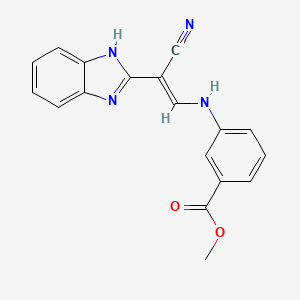 molecular formula C18H14N4O2 B7743349 methyl 3-[[(E)-2-(1H-benzimidazol-2-yl)-2-cyanoethenyl]amino]benzoate 