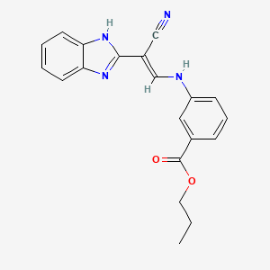 molecular formula C20H18N4O2 B7743357 propyl 3-[[(E)-2-(1H-benzimidazol-2-yl)-2-cyanoethenyl]amino]benzoate 