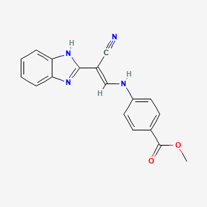 molecular formula C18H14N4O2 B7743359 methyl 4-[[(E)-2-(1H-benzimidazol-2-yl)-2-cyanoethenyl]amino]benzoate 