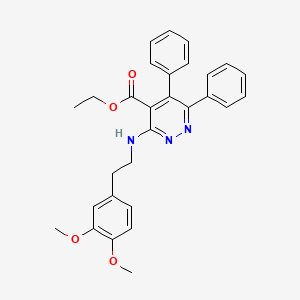 molecular formula C29H29N3O4 B7744235 Ethyl 3-((3,4-dimethoxyphenethyl)amino)-5,6-diphenylpyridazine-4-carboxylate 