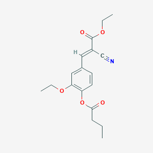 molecular formula C18H21NO5 B7744357 ethyl (E)-3-(4-butanoyloxy-3-ethoxyphenyl)-2-cyanoprop-2-enoate 