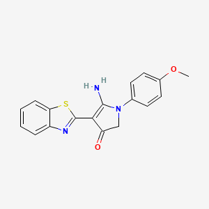 molecular formula C18H15N3O2S B7744449 5-amino-4-(1,3-benzothiazol-2-yl)-1-(4-methoxyphenyl)-2H-pyrrol-3-one 