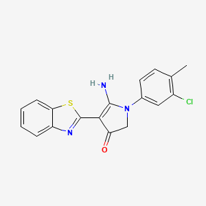 molecular formula C18H14ClN3OS B7744531 5-amino-4-(1,3-benzothiazol-2-yl)-1-(3-chloro-4-methylphenyl)-2H-pyrrol-3-one 