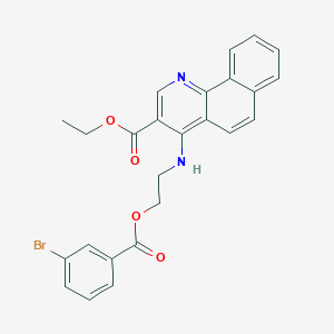 molecular formula C25H21BrN2O4 B7744612 ETHYL 4-{[2-(3-BROMOBENZOYLOXY)ETHYL]AMINO}BENZO[H]QUINOLINE-3-CARBOXYLATE 