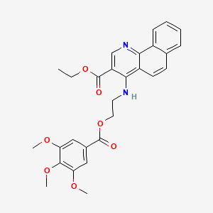 molecular formula C28H28N2O7 B7744614 ETHYL 4-{[2-(3,4,5-TRIMETHOXYBENZOYLOXY)ETHYL]AMINO}BENZO[H]QUINOLINE-3-CARBOXYLATE 