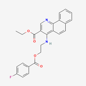 molecular formula C25H21FN2O4 B7744615 ETHYL 4-{[2-(4-FLUOROBENZOYLOXY)ETHYL]AMINO}BENZO[H]QUINOLINE-3-CARBOXYLATE 