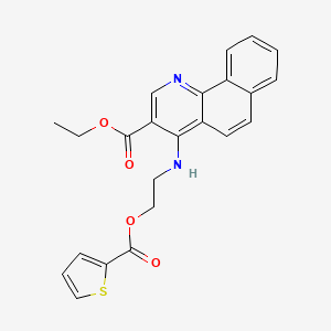 molecular formula C23H20N2O4S B7744619 ETHYL 4-{[2-(THIOPHENE-2-CARBONYLOXY)ETHYL]AMINO}BENZO[H]QUINOLINE-3-CARBOXYLATE 