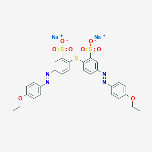molecular formula C28H24N4Na2O8S3 B077448 Benzenesulfonic acid, 2,2'-thiobis[5-[(4-ethoxyphenyl)azo]-, disodium salt CAS No. 13390-47-1