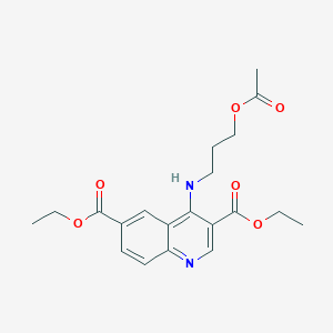 molecular formula C20H24N2O6 B7744945 Diethyl 4-(3-acetyloxypropylamino)quinoline-3,6-dicarboxylate 