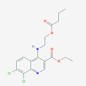molecular formula C18H20Cl2N2O4 B7744948 Ethyl 4-(2-butanoyloxyethylamino)-7,8-dichloroquinoline-3-carboxylate 