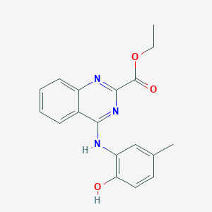 molecular formula C18H17N3O3 B7745461 ETHYL 4-(2-HYDROXY-5-METHYLANILINO)-2-QUINAZOLINECARBOXYLATE 