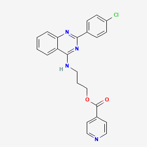 molecular formula C23H19ClN4O2 B7745653 3-((2-(4-Chlorophenyl)quinazolin-4-yl)amino)propyl isonicotinate 
