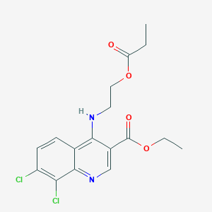 molecular formula C17H18Cl2N2O4 B7745696 Ethyl 7,8-dichloro-4-(2-propanoyloxyethylamino)quinoline-3-carboxylate 
