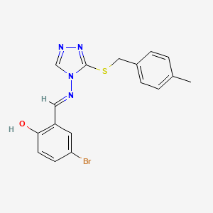 molecular formula C17H15BrN4OS B7745990 4-bromo-2-[(E)-[3-[(4-methylphenyl)methylsulfanyl]-1,2,4-triazol-4-yl]iminomethyl]phenol 