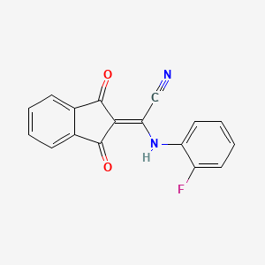 molecular formula C17H9FN2O2 B7746205 2-(1,3-dioxoinden-2-ylidene)-2-(2-fluoroanilino)acetonitrile 