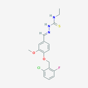 molecular formula C18H19ClFN3O2S B7746343 1-[(E)-[4-[(2-chloro-6-fluorophenyl)methoxy]-3-methoxyphenyl]methylideneamino]-3-ethylthiourea 