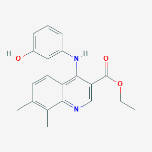 molecular formula C20H20N2O3 B7746363 Ethyl 4-(3-hydroxyanilino)-7,8-dimethylquinoline-3-carboxylate 