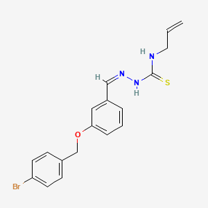molecular formula C18H18BrN3OS B7746409 (1Z,N'Z)-N-allyl-N'-(3-((4-bromobenzyl)oxy)benzylidene)carbamohydrazonothioic acid 