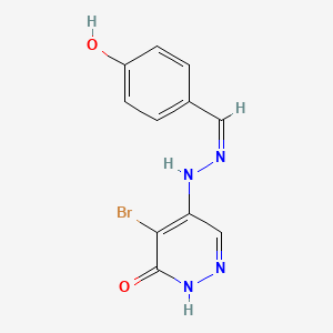 molecular formula C11H9BrN4O2 B7746559 5-bromo-4-[(2Z)-2-[(4-hydroxyphenyl)methylidene]hydrazinyl]-1H-pyridazin-6-one 