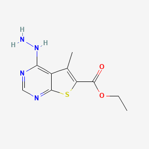 molecular formula C10H12N4O2S B7746615 Ethyl 4-hydrazinyl-5-methylthieno[2,3-d]pyrimidine-6-carboxylate 