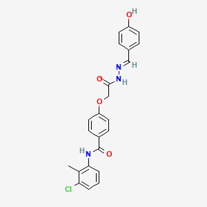 molecular formula C23H20ClN3O4 B7746800 N-(3-chloro-2-methylphenyl)-4-[2-[(2E)-2-[(4-hydroxyphenyl)methylidene]hydrazinyl]-2-oxoethoxy]benzamide 