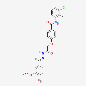 molecular formula C25H24ClN3O5 B7746801 N-(3-chloro-2-methylphenyl)-4-[2-[(2E)-2-[(3-ethoxy-4-hydroxyphenyl)methylidene]hydrazinyl]-2-oxoethoxy]benzamide 