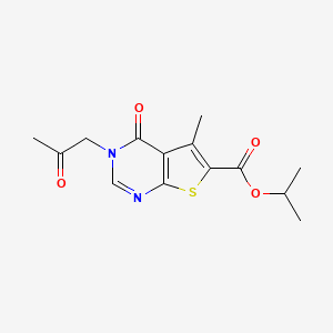 molecular formula C14H16N2O4S B7746843 Isopropyl 5-methyl-4-oxo-3-(2-oxopropyl)-3,3-d]pyrim idine-6-carboxylate 