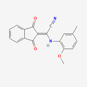 molecular formula C19H14N2O3 B7747337 2-(1,3-dioxoinden-2-ylidene)-2-(2-methoxy-5-methylanilino)acetonitrile 