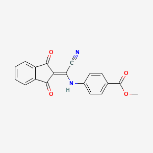 molecular formula C19H12N2O4 B7747756 methyl 4-[[cyano-(1,3-dioxoinden-2-ylidene)methyl]amino]benzoate 