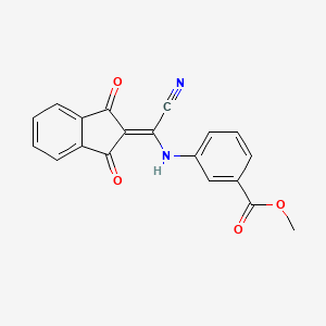 molecular formula C19H12N2O4 B7747761 methyl 3-[[cyano-(1,3-dioxoinden-2-ylidene)methyl]amino]benzoate 
