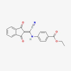 molecular formula C20H14N2O4 B7747771 ethyl 4-[[cyano-(1,3-dioxoinden-2-ylidene)methyl]amino]benzoate 