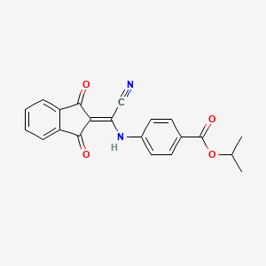 molecular formula C21H16N2O4 B7747842 propan-2-yl 4-[[cyano-(1,3-dioxoinden-2-ylidene)methyl]amino]benzoate 