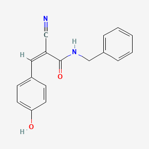 molecular formula C17H14N2O2 B7748140 N-Benzyl-2-cyano-3-(4-hydroxyphenyl)-2-propenamide, AldrichCPR 