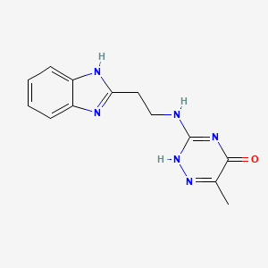 molecular formula C13H14N6O B7749045 3-[2-(1H-benzimidazol-2-yl)ethylamino]-6-methyl-2H-1,2,4-triazin-5-one 