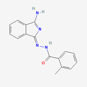 molecular formula C16H14N4O B7749227 N-[(Z)-(3-aminoisoindol-1-ylidene)amino]-2-methylbenzamide 